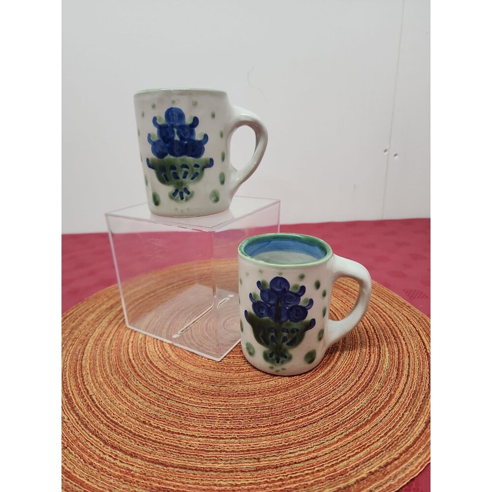 M.A. Hadley Pottery Blueberry Bouquet Coffee Mugs Set Of 2 Retired Louisville KY